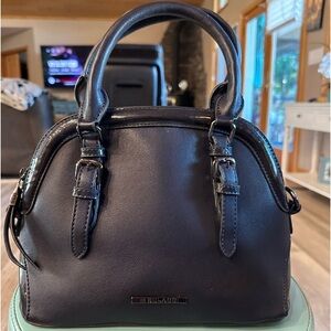 UnusedBugatti black dome shape 2 way shoulder or tote handles